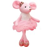 Ubiuo Ratón de peluche animales de peluche Juguetes Muñecas bailarinas Ballet Recital de danza Regalos para niñas 15.5 pulgadas (rosa)