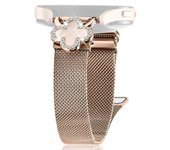Para GarminMove 3 Vivomove 3 Milanese Band Clover Decor Correa de acero inoxidable galvanizado, tamaño: L  Multicolor Rose Gold Colored
