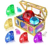 10 grandes diamantes coloridos engastados con tesoro caja pirata Verano natación gema buceo juguetes Set Regalos