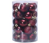 34pcs Bolas de decoración del árbol de Navidad 4cm Bolas de decoración del árbol de Navidad para la fiesta de Navidad A Rojo de vino