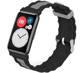 Para Huawei Watch Fit/Watch Fit Edición especial Correa de silicona con diseño de ondas de doble color Multicolor Style D Huawei Watch Fit
