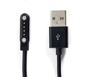Cable de carga del reloj inteligente Cargador magnético de 4 pines universal para pulsera inteligente Negro