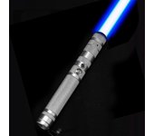 Adultos Niños Sable de Luz Espada Láser Rgb 7 Colores Cambiables Fx Sonido Sable de Luz Electrónico Recargable Para Halloween Cosplay Juguete Plata