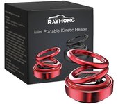 1-2pcs Nuevo Mini Calentador Cinético Portátil Auto Giratoriomini Anillo Solar Doble 2PCS negro