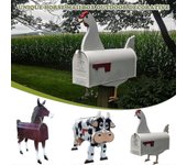 Buzón de metal animal Buzones divertidos de animales de granja para y fuera de la decoración del jardín Caballo
