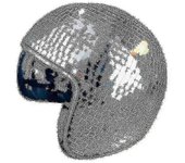 Yuxin Casco Disco Ball de 1 pieza con visera retráctil para accesorios frescos de discoteca (plata)