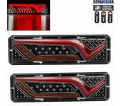2 piezas 12V-24V Led Camión Luz trasera Luces traseras Señal de giro Freno Señal de marcha atrás Lámpara Remolque Camión Autobús Camper Caravan Rv ...