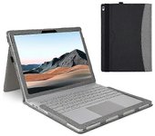 Para Microsoft Surface Book 1/2/3 13.5-inch Business Leather Case Shockproof Carry Case con soporte Multicolor Negro Gris Style A Microsoft Surface...