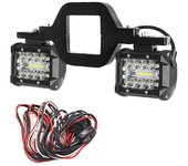 Barra de luz LED de 4 pulgadas y 60 W + soportes de montaje de enganche de remolque Luces de marcha atrás Iluminación de búsqueda trasera para cami...