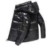 Invierno para hombres cálido pato con capucha chaqueta abrigo corto negro M 50-55kg