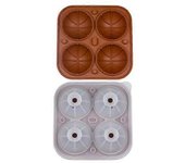 unbrand Molde de cubitos de hielo de baloncesto, bandeja de cubitos de hielo con forma de baloncesto, molde de hielo de esfera de silicona Haga 4 b...