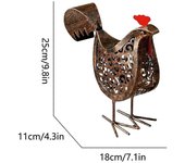 Adornos navideños Solar Metal Chicken Garden Courtyard Raise And Lower Head Chicken Sculpture Lamp