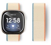 Para Fitbit Versa 4/Sense 2 Correas de reloj de nailon suave Correa de bucle deportivo Pulsera de repuesto s202412242730 Blanco lechoso