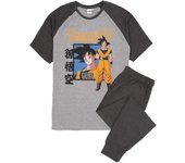 Hcankcan Dragon Ball Z Hombre Manga Corta Pierna Larga Pijama Set Gris Goku