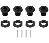 Adaptador de cubo hexagonal de rueda de metal de 17 mm con tuerca para Arrma 1/10 4s Kraton Outcast Rc Car Upgrade Parts, bla Negro