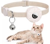 Collar de gato Airtag, collar de gatito Collar Gps de gato Airtag Breakaway con soporte para etiqueta de aire y campana para cachorros de gatos de ...