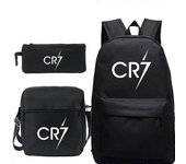 Fútbol Ronaldo CR7 Mochila 3pcs / set Mochilas escolares para niñas Niño Laptop Mochila de viaje Mochila Mujer Mochila Bolsos de hombro Estuche de ...