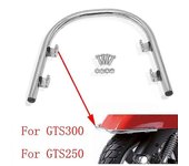 Para Vespa Gts300 Gts 300 Parachoques delantero Guardabarros Guardabarros negro Guardabarros U-bar barras de choque motocicleta Plata