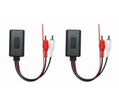 Adaptador de música del módulo Bluetooth inalámbrico del coche de 2 piezas RCA Cable de audio AUX Universal 2RCA Interfaz Bluet Negro