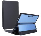 Para Microsoft Surface Pro 11 / 10 / 9 Case PU Cuero + Acrílico + TPU Cubierta protectora de tableta Negro