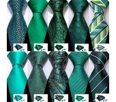Moda De Seda De Los Hombres Corbata Verde Verde Azulado Sólido Paisley A Rayas A Cuadros Floral Animal Corbata Pañuelo Conjunto Barry Wang verde/tu...