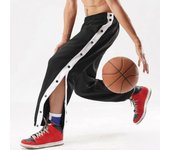 Hombres Botones de mediana altura Pantalones Empalme Baloncesto Entrenamiento Pantalones de chándal Negro M