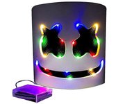 Xymcv Marshmello Máscara LED DJ Cosplay Casco Marshmello Disfraz Máscara Iluminada Máscara LED Fiesta Cosplay Máscara Colorida