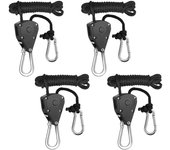 4pcs Polea Trinquetes Cuerda Pesada Clip Colgador Polea de Elevación Ajustable Colgador de Cordón Kayak Y
