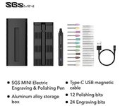 ARROWMAX Mini amoladora eléctrica Grabado Pulido Juego de bolígrafos (SGS Mini) Herramientas rotativas para tallar, grabar, moler, lijar, pulir, pu...
