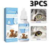 3 piezas de gotas para infecciones oculares para perros, gatos y conejos