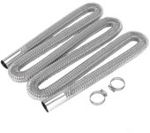 200cm Car Air Parking Heater Tubo de escape con 2 abrazaderas Tanque de combustible Tubo de escape Tubo de manguera Compatible Calentador diesel Plata