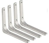 2 piezas Soportes de estante de acero inoxidable Soportes de pared para estantes Soporte de ángulo de soporte de estante Soportes L de servicio pes...