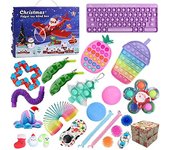 Calendario de Adviento Fidget 2021 Calendario de cuenta regresiva navideña 24 días Sensory Fidget Toys Set Cajas de regalo para niños y adultos B