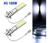 2X H3 100W luz de coche LED Bombillas antiniebla Lámpara de conducción 6000K COB Chip DRL Blanco de alta potencia DC 12V
