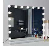 3 luces de color y 14 bombillas LED regulables para espejo de tocador de maquillaje grande