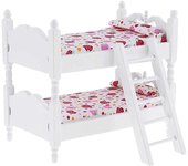 Cama de doble capa Juguete juego de madera Litera Dormitorio Modelo Muñeca de juguete Muebles
