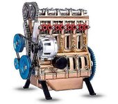Kit de motor de coche de 4 cilindros modelo adulto, modelo de motor de escritorio, kit de motor de maqueta de arte de resina, mesa creativa decorat...