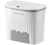 Papelera de cocina Cubo de basura montado en la pared con tapa Cubo de basura colgante Cubo de basura para fregadero de armario Gris