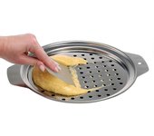 Tapa de acero inoxidable Spaetzle Maker con raspador Tradicional Alemán Egg Noodle Maker Pan Pot Spaghet Plata