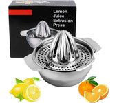 Denuotop Exprimidor de limón con recipiente,Exprimidor de cítricos de acero inoxidable 304 de grado alimenticio Manual,Exprimidor de naranjas robus...