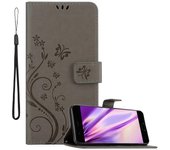 Funda protectora Huawei P10 - con estampado floral y ranura para tarjetas FLORAL TURQUESA