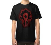 RockShark Camiseta con el logotipo de la horda roja negro L