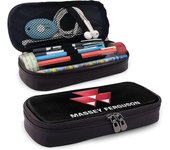 Massey Ferguson Estuche de cuero de gran capacidad con cremallera Gran almacenamiento Estuche para lápices Organizador de caja Bolsa práctica Holde...