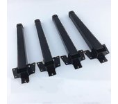 Patas plegables, patas de bandeja de cama, patas de leva al aire libre, hierro metálico, cuadrado, juego de 4. 28cm