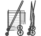 Succebuy Carro de compras plegable, carro utilitario de gran capacidad de 110 libras para lavandería, compras, comestibles, equipaje