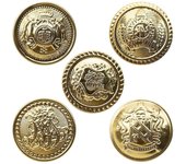Juego de botones de latón Blazer 25mm 3d Vintage Golden Button para blazers, trajes, abrigos deportivos, uniforme y chaquetas (gold50pcs) cobre/oro