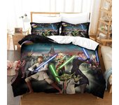 Kerota Juego de ropa de cama con funda nórdica de Star Wars, funda nórdica impresa de películas de ciencia ficción y funda de almohada, funda nórdi...