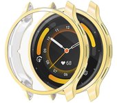 Caja de reloj con marco de TPU de cubierta completa de galvanoplastia para Garmin Venu 3, con película de pantalla Oro