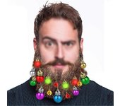 16pcs Adornos de barba de Navidad, Campanas de barba de Navidad Clip de barba de Papá Noel Adorno de adornos para adultos Hombres Mujeres Decoració...
