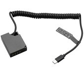 NP W126 Cable de resorte de batería tipo C de acoplador ficticio para X-S10 XT1 XT30 XT100 XT200 HS50EXR X100F XA20 X-Pro3 Negro